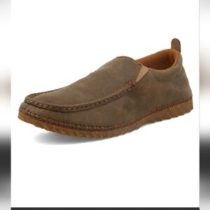Twisted X Men's Zero-X Slip-On Shoes in the "Bomber" brown leather colorway. 11